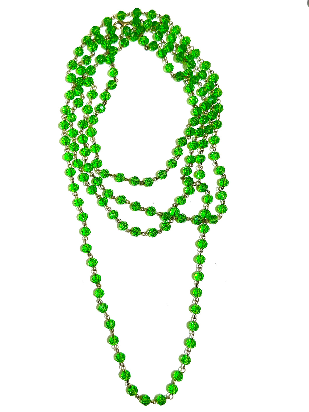 Faceted Green Crystal Necklace