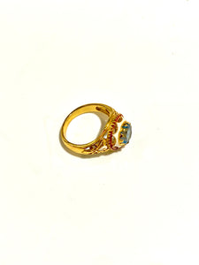 Brass Gemstone and Enamel Ring