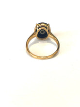 9ct Gold Round Black Onyx and Diamond Ring