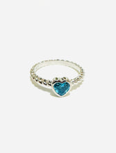 Sterling Silver Roband, Heart-Shaped Topaz Ring