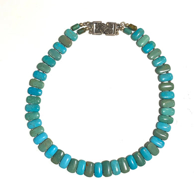 Turquoise Baguette Cabochon Necklace