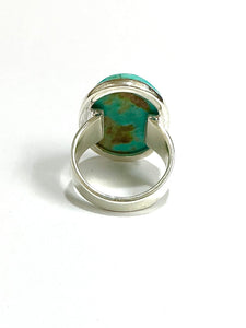 Oval Turquoise Cabochon Sterling Silver Ring