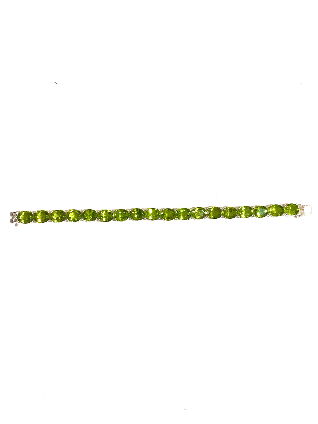 Faceted Peridot Sterling Silver Bracelet