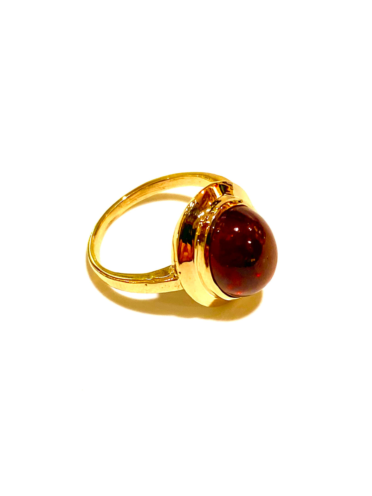 9ct Gold Rubellite Tourmaline Cabochon Ring