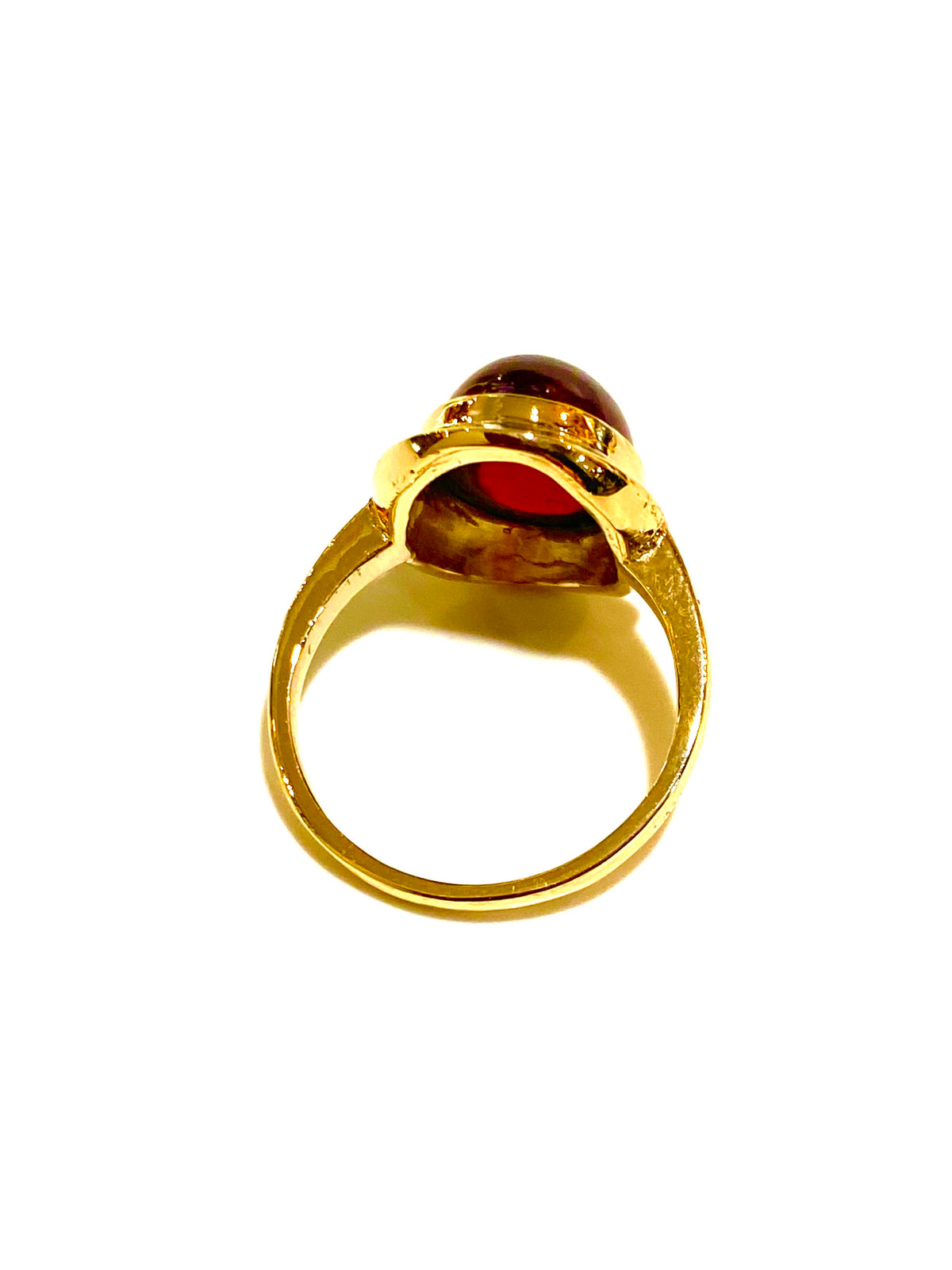 9ct Gold Rubellite Tourmaline Cabochon Ring