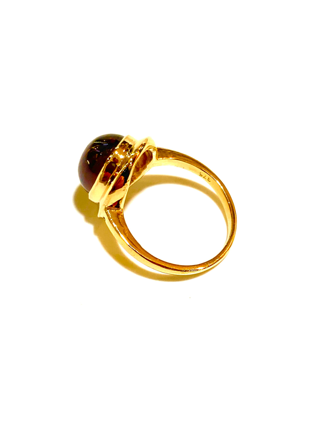 9ct Gold Rubellite Tourmaline Cabochon Ring
