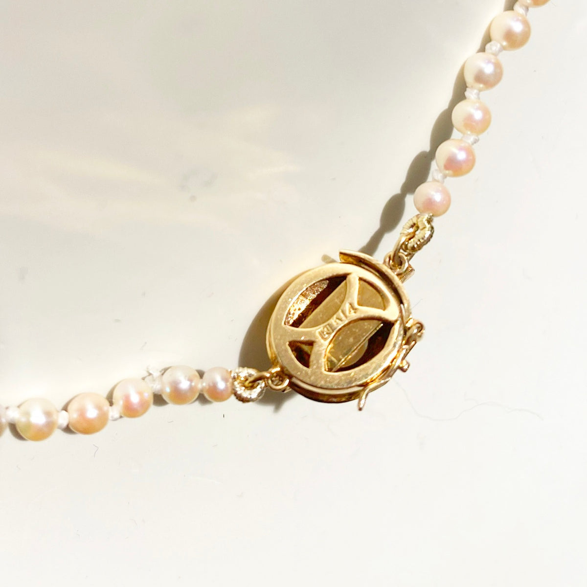 Vintage Graduated Akoya Pink Pearl Necklace