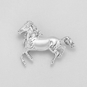 Sterling Silver Galloping Horse Brooch