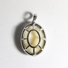 Solid White Opal and Diamond Pendant