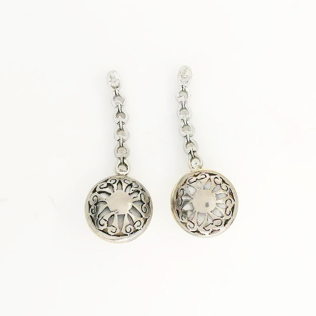 White Mabe Pearl and Diamond Earrings