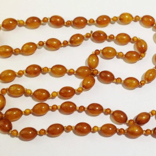Vintage Resin Flapper Length Necklace