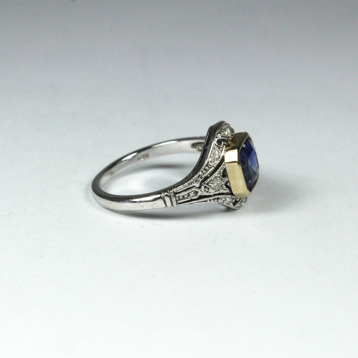 9ct White Gold 1.75ct Sapphire and Diamond Dress Ring