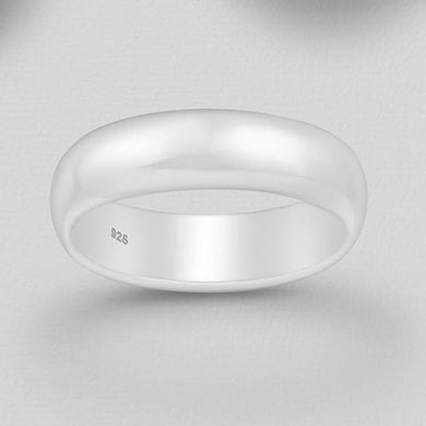 Sterling Silver 6mm Rounded Band