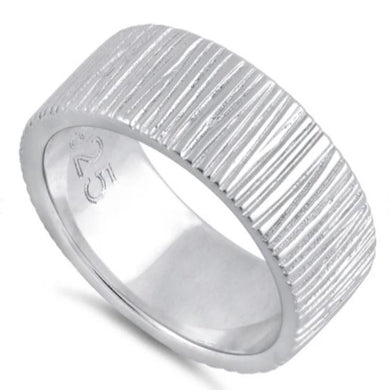 Sterling Silver Tree Trunk Band