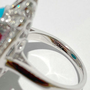 Sleeping Beauty Turquoise, Pink Sapphire and Diamond Ring