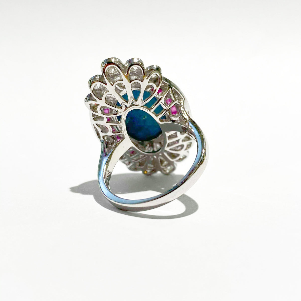 Sleeping Beauty Turquoise, Pink Sapphire and Diamond Ring