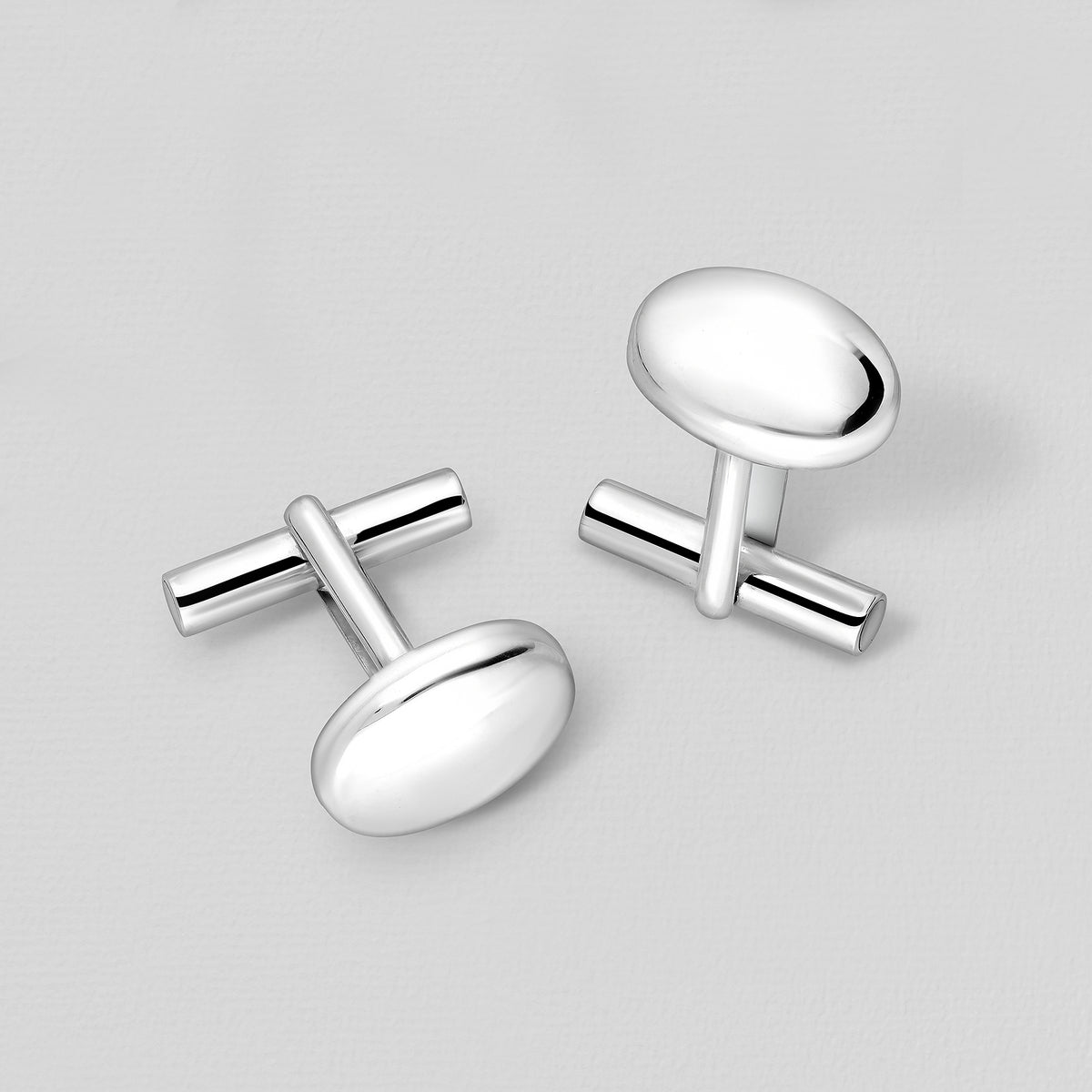 Sterling Silver Oval Cufflinks
