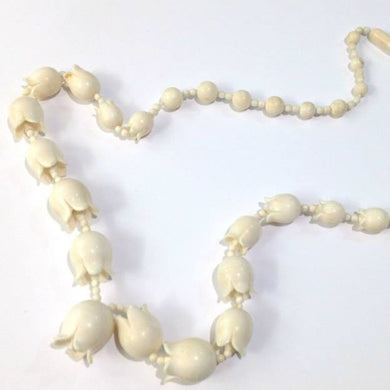 Ivory Carved Flower Necklace