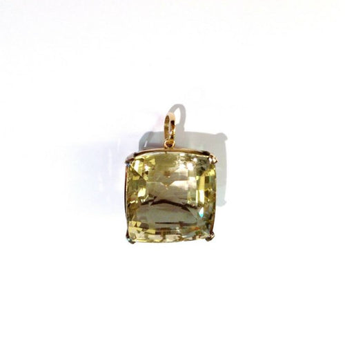 Vintage 9ct Yellow Gold 79ct Lemon Citrine Pendant