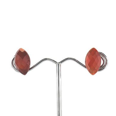 Carnelian faceted gemstone stud earrings