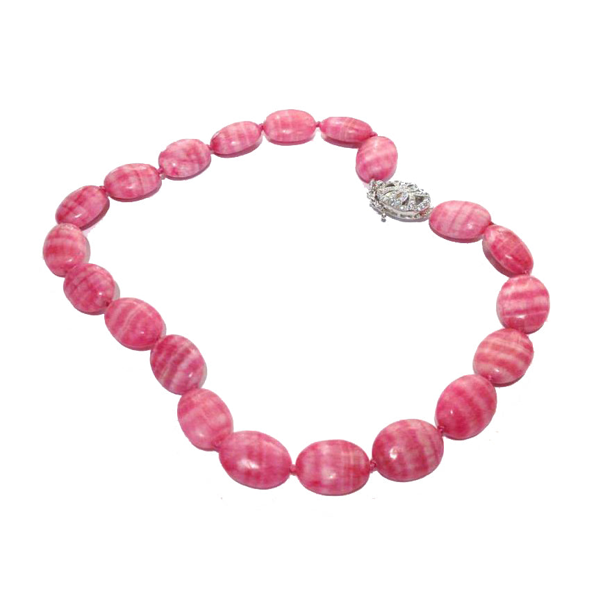 Pink Rhodochrosite Beaded Necklace