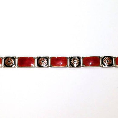 Modernist Red and Black Enamel Bracelet