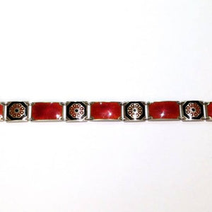 Modernist Red and Black Enamel Bracelet