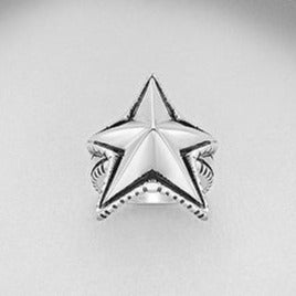 Sterling Silver Star Signet Ring