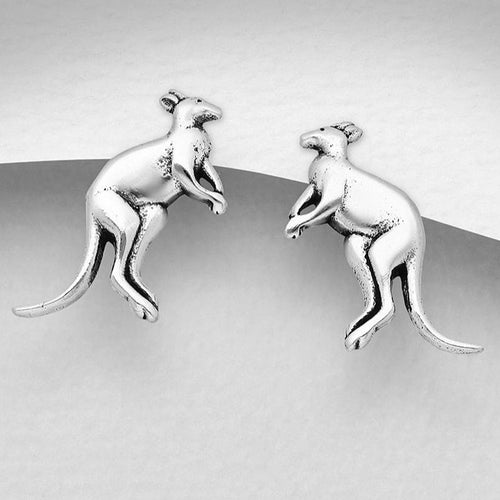 Sterling Silver Kangaroo Stud Earrings