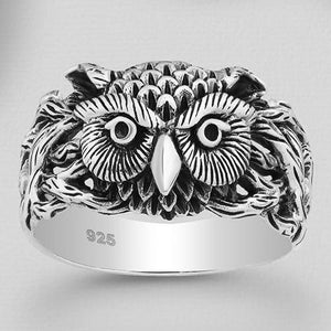 Sterling Silver Celtic Owl Signet Ring