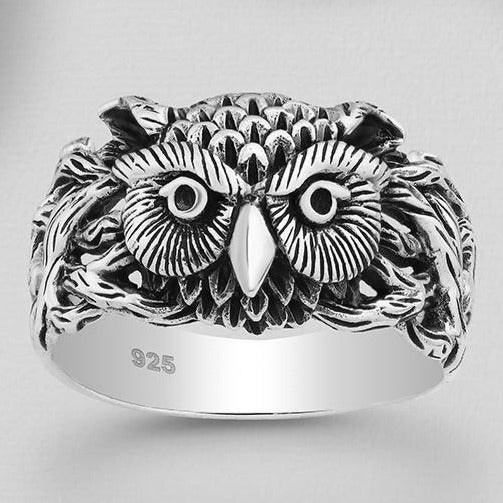 Sterling Silver Celtic Owl Signet Ring
