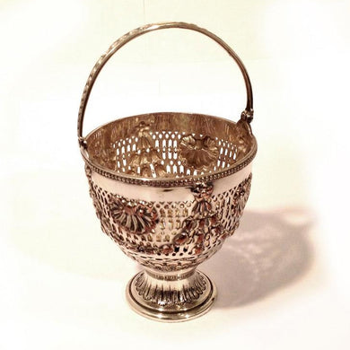 Ornate Silver-Plated Egg Basket