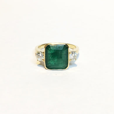 9ct Yellow Gold 3.75ct Emerald and Diamond Dress Ring
