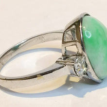 18ct White Gold Jadeite and Diamond Dress Ring
