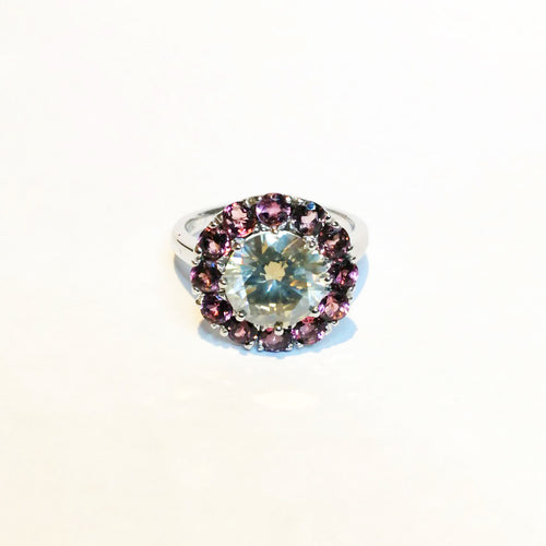 Diamond and Pink Tourmaline Ring