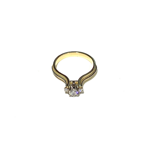 18ct Yellow Gold Diamond Trilogy Ring