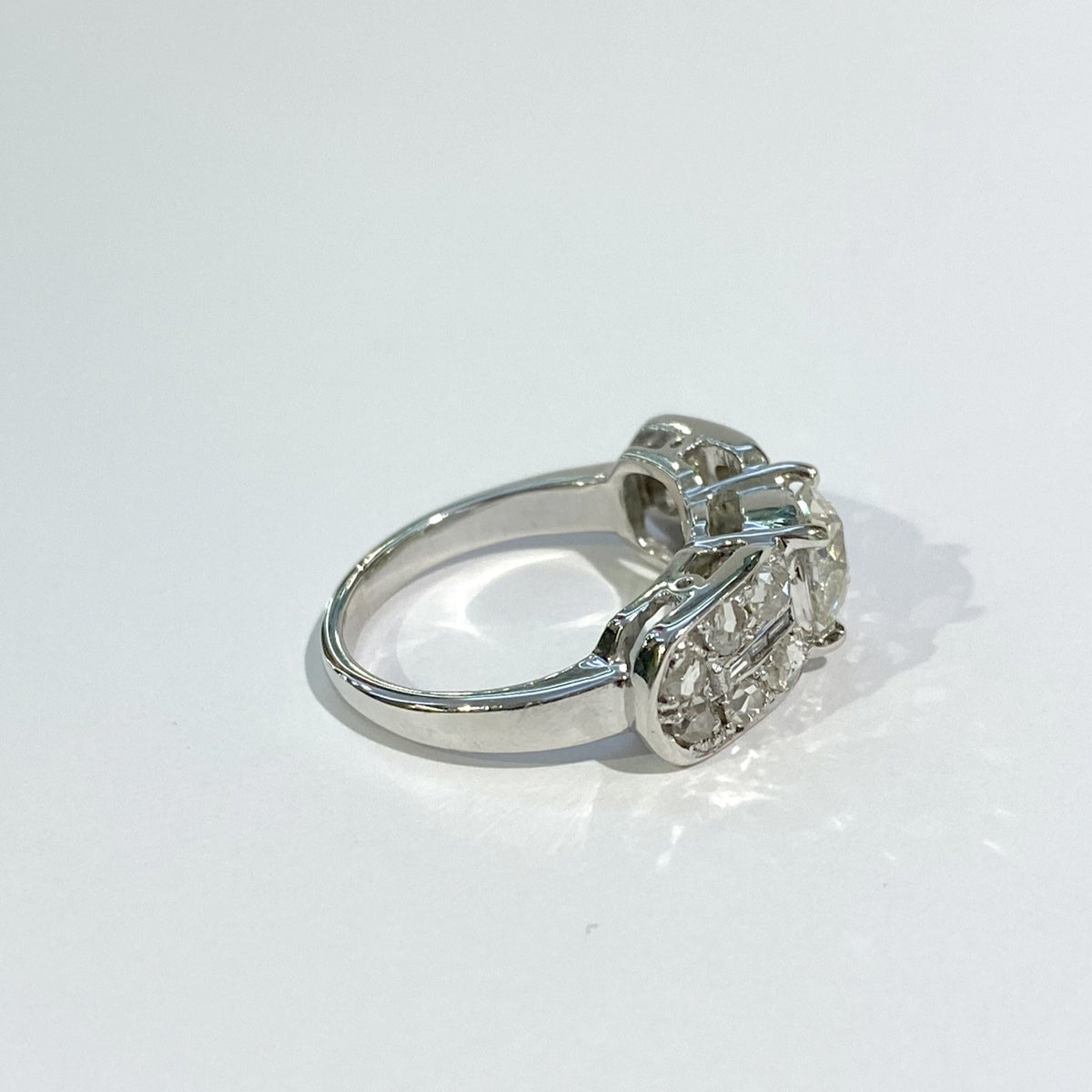 18ct White Gold 1.95ctw Old Cut Diamond Dress Ring