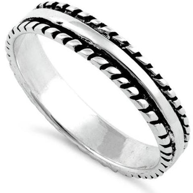Sterling Silver Rope Pattern Band