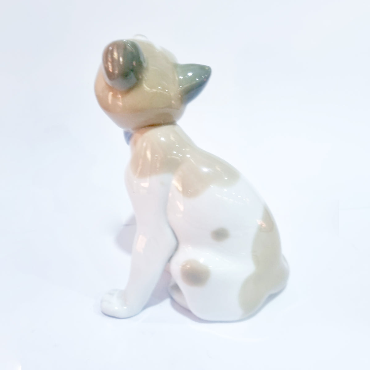 Antique Illadro Brown and White Cat Figurine