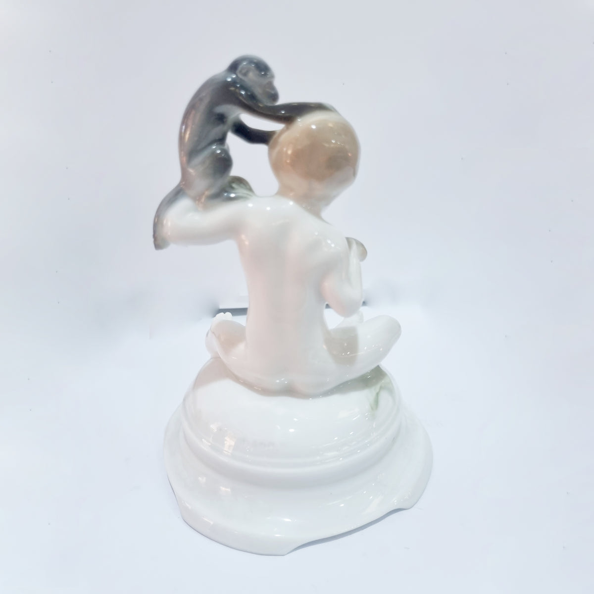 Antique Selb Bavaria Boy and Monkey Porcelain Figurine
