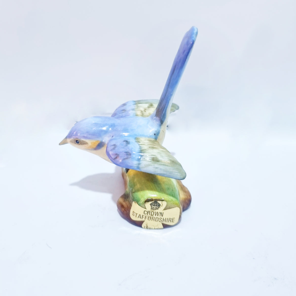 Antique Staffordshire Blue Wren Porcelain Figurine