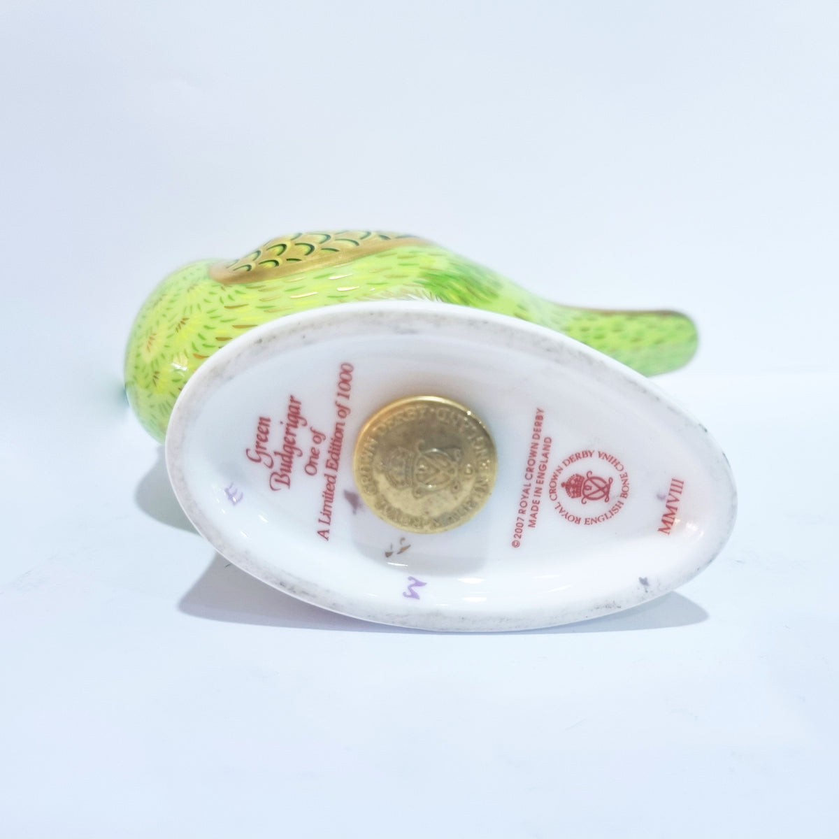 Vintage Royal Crown Derby Budgerigar Figurine