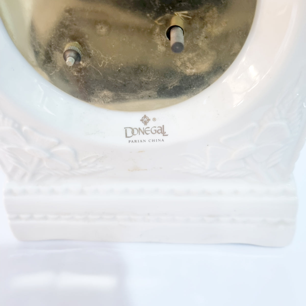Vintage Donegal Parian China White Glaze Clock