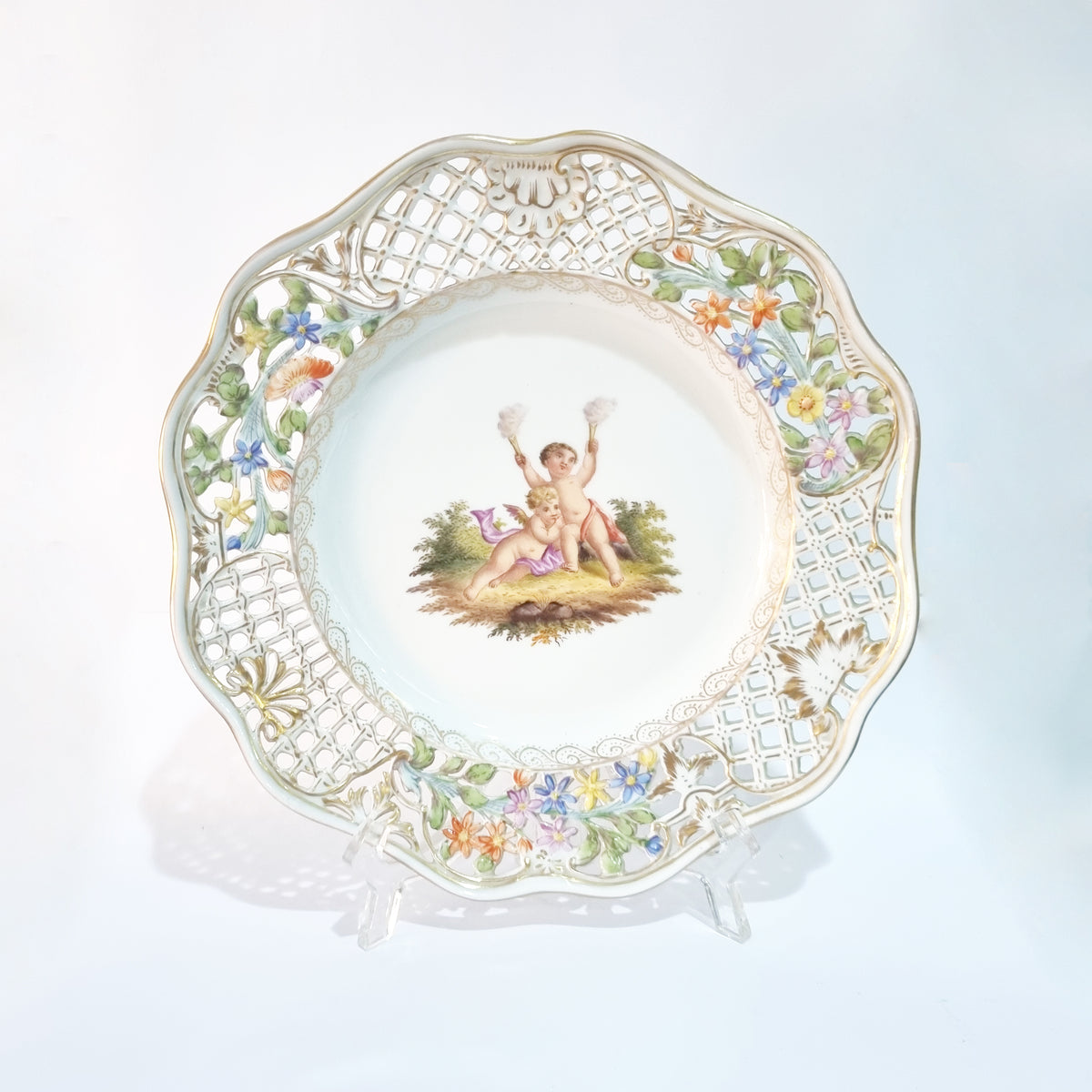 Antique Meissen Reticulated Porcelain Wall Plate