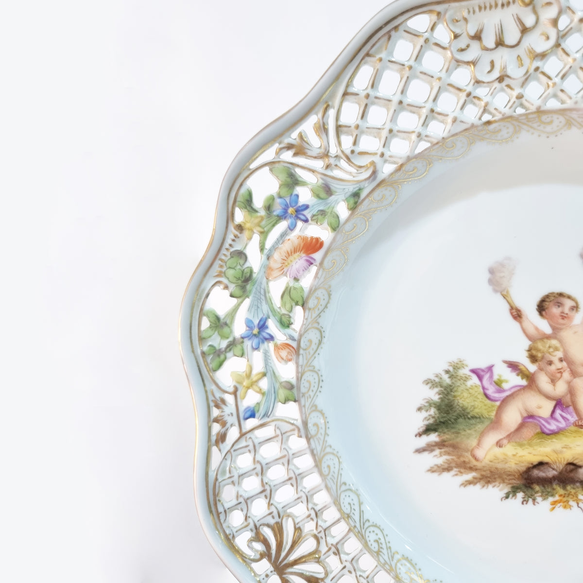 Antique Meissen Reticulated Porcelain Wall Plate