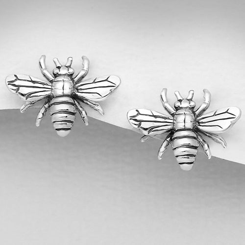 Sterling Silver Bumble Bee Stud Earrings