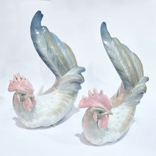 Antique Iladro Rooster Figurines
