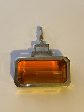 Natural Emerald Cut Citrine Pendant 9ct Gold