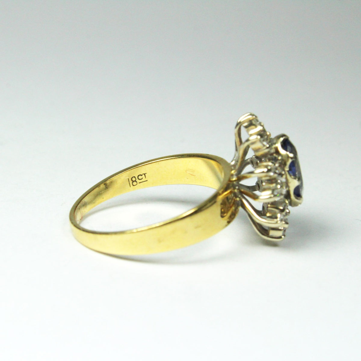 Vintage Ceylon Sapphire and Diamond Ring