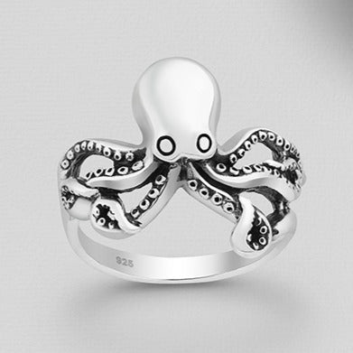 Sterling Silver Octopus Ring